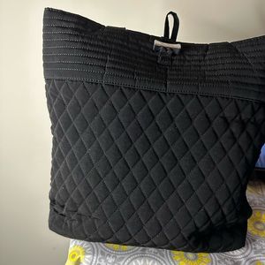 Black fabric Vera Bradley shoulder tote bag in excellent condition.
